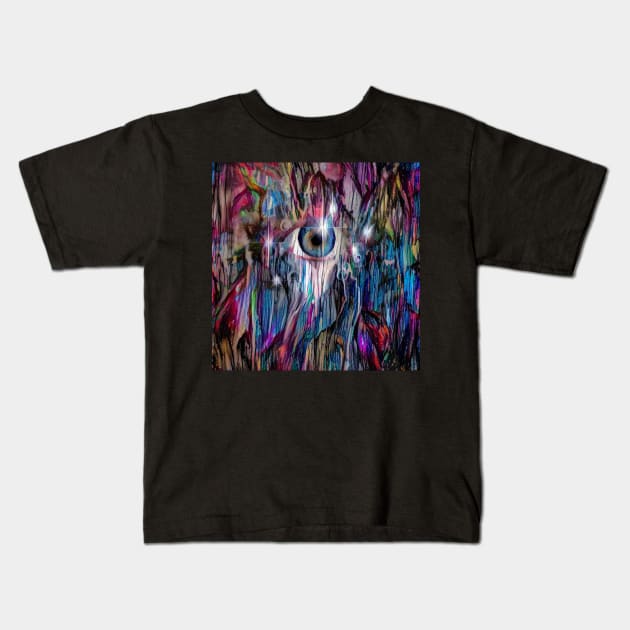 Eye in colorful space Kids T-Shirt by rolffimages